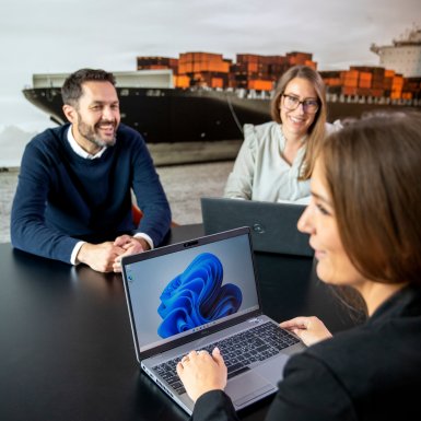 staff working in office