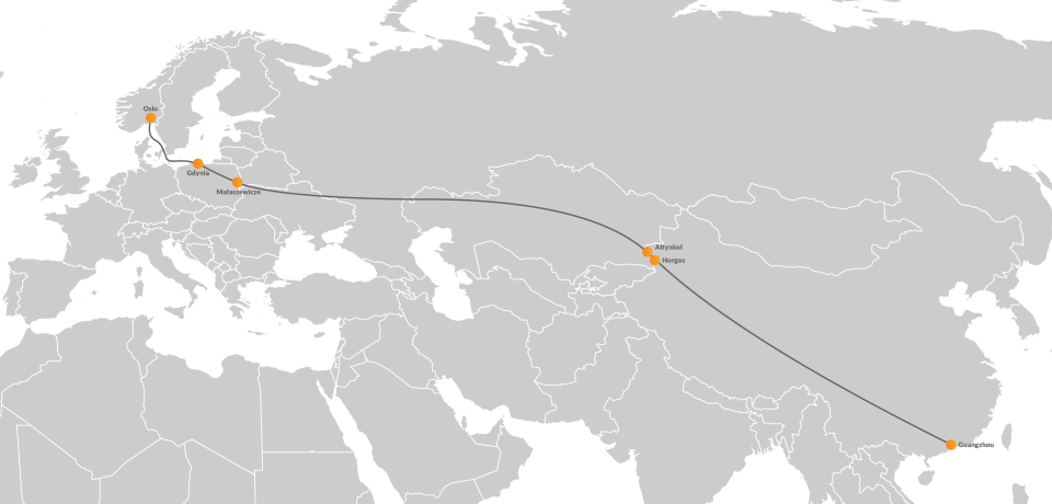 Second block train from China to Norway on its way