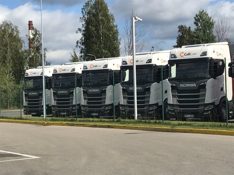 ColliCare Logistics Scania trucks in Latvia